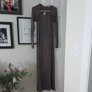 Free People Long Sleeve Brown Dress